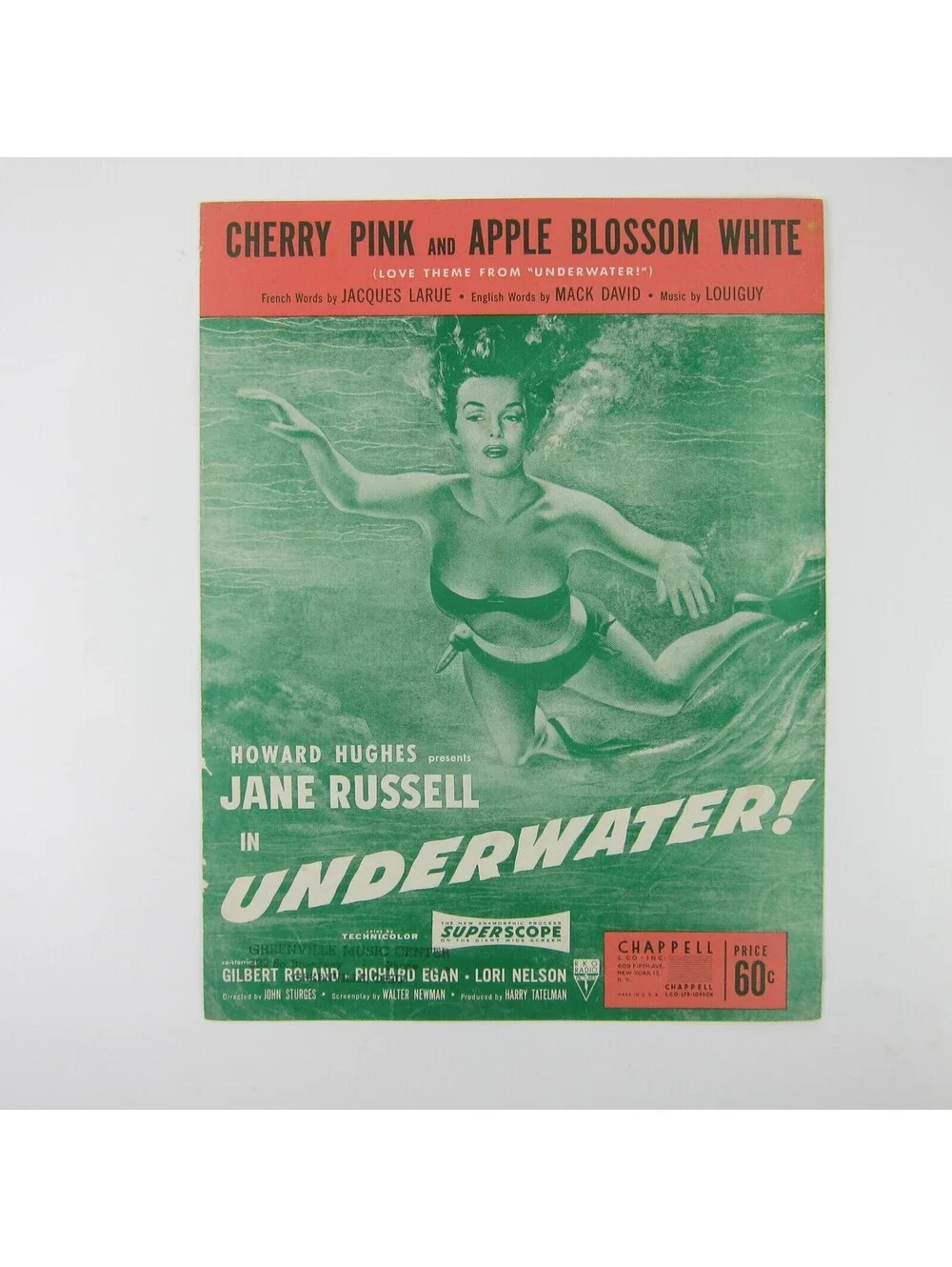 Sheet Music Cherry Pink Apple Blossom White Underwater Jane Russell Vintage 1950